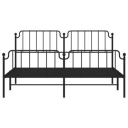 Berkfield Metal Bed Frame Without Mattress With Footboard Black 183X213Cm - thumbnail 5