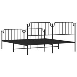 Berkfield Metal Bed Frame Without Mattress With Footboard Black 183X213Cm - thumbnail 7