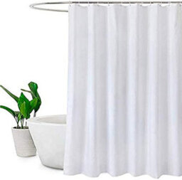 Kav Shower Curtain, Polyester, White, 220 180