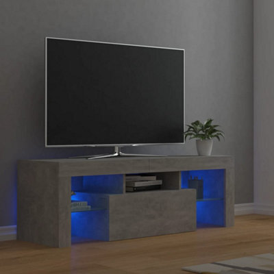 Walplus Tv Cabinet With Led Lights Concrete Grey 120X35X40 Cm - image 1