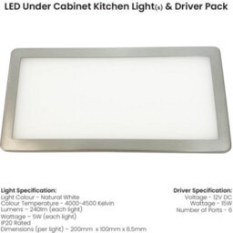 Brushed Nickel Ultra-Slim Kitchen Under Cabinet Led Light Kit With Natural White Diffused Illumination - thumbnail 2