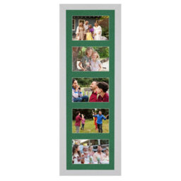 AK Frames 26X8 Silver Modern Multi Photo Frame With Emerald Mount - Holds 5 Apertures (5X) 6X4 Photos - thumbnail 1