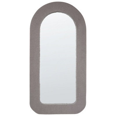Beliani Wall Mirror Cervon 60 Cm 120 Cm Boucle Taupe - image 1