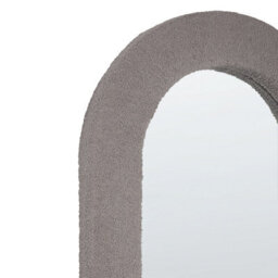 Beliani Wall Mirror Cervon 60 Cm 120 Cm Boucle Taupe - thumbnail 6