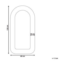 Beliani Wall Mirror Cervon 60 Cm 120 Cm Boucle Taupe - thumbnail 3