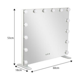 Living And Home White Hollywood Vanity Makeup Mirror Bedroom Dressing Table Mirror With 14 Led Bulbs Dimmable - thumbnail 6