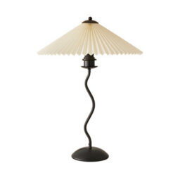 Valuelights Black Metal Wavy Single Stem Table Lamp With White Origami Pleated Shade - thumbnail 2