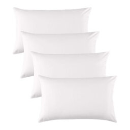 Bedlooms Dyed Pillowcase 2 Pair- Soft Plain Pillow Covers White Envelop Closure - Easy Care Bed Pillowcases 50X75 Cm - thumbnail 1