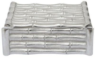 Orsina Hiba Small Silver Finish Bamboo Effect Trinket Box - image 1