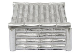 Orsina Hiba Small Silver Finish Bamboo Effect Trinket Box - thumbnail 4