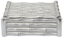 Orsina Hiba Small Silver Finish Bamboo Effect Trinket Box