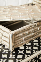 Orsina Hiba Small Silver Finish Bamboo Effect Trinket Box - thumbnail 2