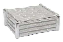 Orsina Hiba Small Silver Finish Bamboo Effect Trinket Box - thumbnail 5