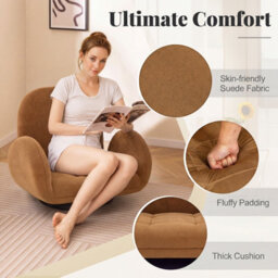 Gainoom Swivel Floor Gaming Chair Adjustable Lounge Chair Reclining Sofa Chair Foldable Padded Lazy - thumbnail 5
