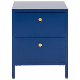 Beliani 2 Drawer Bedside Table Kylea Metal Navy Blue - thumbnail 5