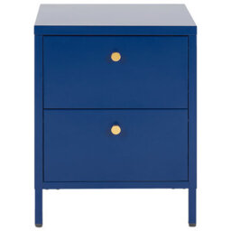 Beliani 2 Drawer Bedside Table Kylea Metal Navy Blue - thumbnail 4