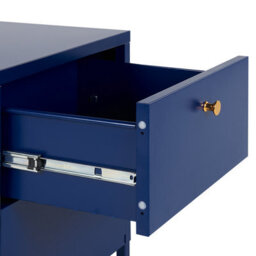 Beliani 2 Drawer Bedside Table Kylea Metal Navy Blue - thumbnail 7