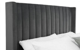 "Ashfield Premium - Grey Scalloped Velvet Ottoman Bed - Double 4Ft 6"" (135Cm)" - thumbnail 8