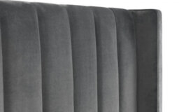 "Ashfield Premium - Grey Scalloped Velvet Ottoman Bed - Double 4Ft 6"" (135Cm)" - thumbnail 9