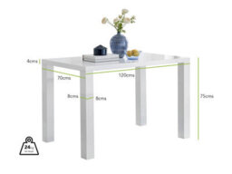 Furniturebox Pivero Rectangular 4 Seater White High Gloss Dining Table For Simple Elegant Minimalist Style Dining Room - thumbnail 6