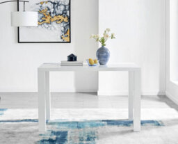 Furniturebox Pivero Rectangular 4 Seater White High Gloss Dining Table For Simple Elegant Minimalist Style Dining Room - thumbnail 2