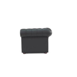 Chesterfield 3 Seater Shelly Black Real Leather Sofa Bespoke In Classic Style - thumbnail 4