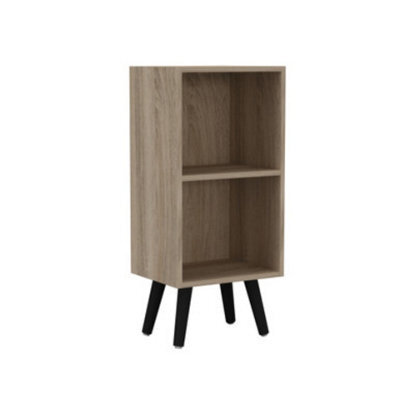 Urbn-Living Urbnliving 53Cm Height 2 Tier Antique Oak Wooden Storage Cube Bookcase Scandinavian Style Black Legs - image 1