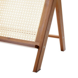 Thehotsale Small Bamboo End Table Clear Ribbed Tabletop Camping Fishing Brown - thumbnail 6