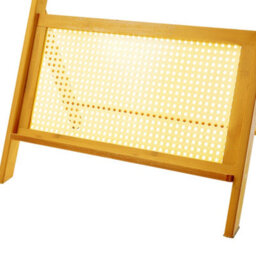 Thehotsale Small Bamboo End Table Clear Ribbed Tabletop Camping Fishing Brown - thumbnail 8