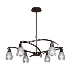 Luminosa Lighting Luminosa Amel Telescopic Convertible To Semi Flush 6 Light L1/sgu10, Black Chrome - thumbnail 1