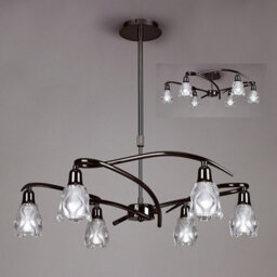 Luminosa Lighting Luminosa Amel Telescopic Convertible To Semi Flush 6 Light L1/sgu10, Black Chrome - thumbnail 2
