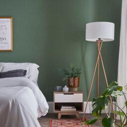 Valuelights Camden Copper Tripod Floor Lamp With White Drum Shade And Bulb - thumbnail 5