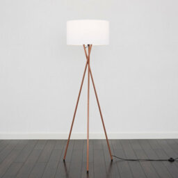 Valuelights Camden Copper Tripod Floor Lamp With White Drum Shade And Bulb - thumbnail 4