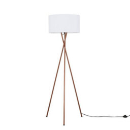 Valuelights Camden Copper Tripod Floor Lamp With White Drum Shade And Bulb - thumbnail 3