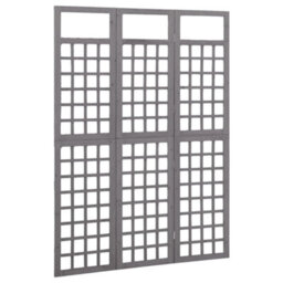 Berkfield 3-Panel Room Divider/trellis Solid Fir Wood Grey 121X180 Cm - thumbnail 3