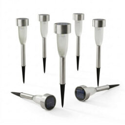 Pluto Packaging 3 X Solar Fluted Marker Light Warm White Led Outdoor Pathway Garden Lights - thumbnail 3