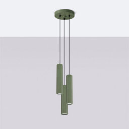 Luminosa Lighting Luminosa Karbon Minimalist Cluster Drop Pendant Lamp 3 Light Olive Green