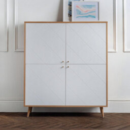Oakham Premium Morven 4 Door Cabinet In White And Oak - thumbnail 3