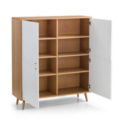 Oakham Premium Morven 4 Door Cabinet In White And Oak - thumbnail 2