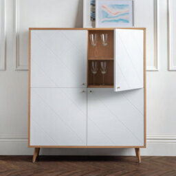 Oakham Premium Morven 4 Door Cabinet In White And Oak - thumbnail 4