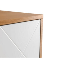 Oakham Premium Morven 4 Door Cabinet In White And Oak - thumbnail 5