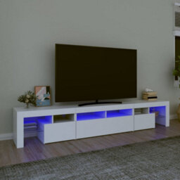 Walplus Tv Cabinet With Led Lights White 230X36.5X40 Cm - thumbnail 1