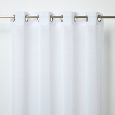 GoodHome Yena White Plain Daylight Eyelet Voile Curtain (W)140Cm (L)260Cm, Single - image 1