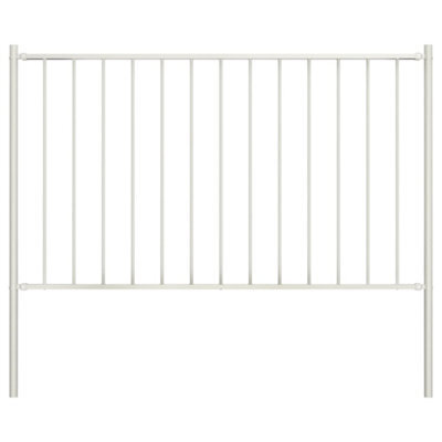 Berkfield Fence Panel With Posts Powder-Coated Steel 1.7X0.75 M White - image 1