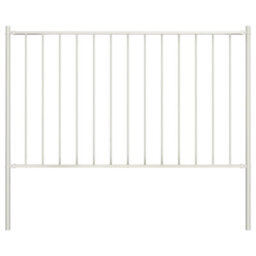 Berkfield Fence Panel With Posts Powder-Coated Steel 1.7X0.75 M White - thumbnail 1