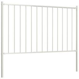 Berkfield Fence Panel With Posts Powder-Coated Steel 1.7X0.75 M White - thumbnail 2