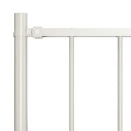 Berkfield Fence Panel With Posts Powder-Coated Steel 1.7X0.75 M White - thumbnail 3