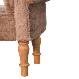 Artisan Furniture Solid Wood Mocha Faux Fur Bedroom Bench - thumbnail 9