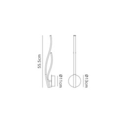 Luminosa Lighting Luminosa Corinto Wall Light, 12W Led, 3000K, 960Lm, Silver Chrome - thumbnail 2
