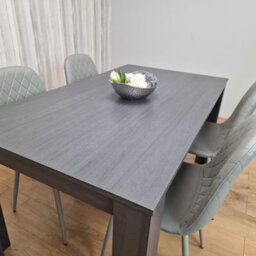 Kosy Koala Dining Table With 4 Chairs Dark Grey Table With 4 Grey Padded Chairs Kitching Dining Set Dining Room Dining Set For 4 - thumbnail 4